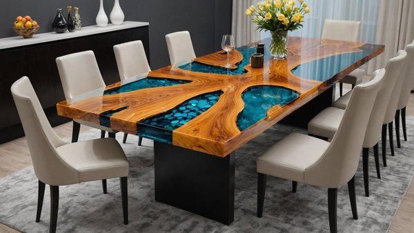 Table à manger résine époxy : Élégance et durabilité assurées